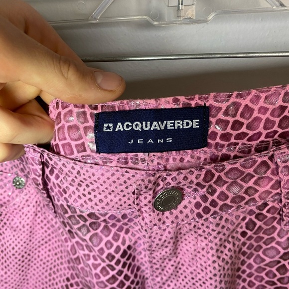 Vintage Acquaverde pink snakeskin flared pants - Picture 3 of 13